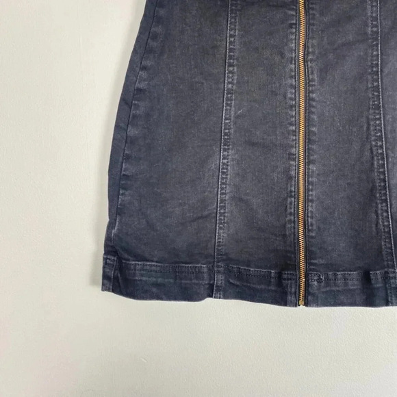 BDG Black Denim Front Zip Skirt - Picture 2 of 6